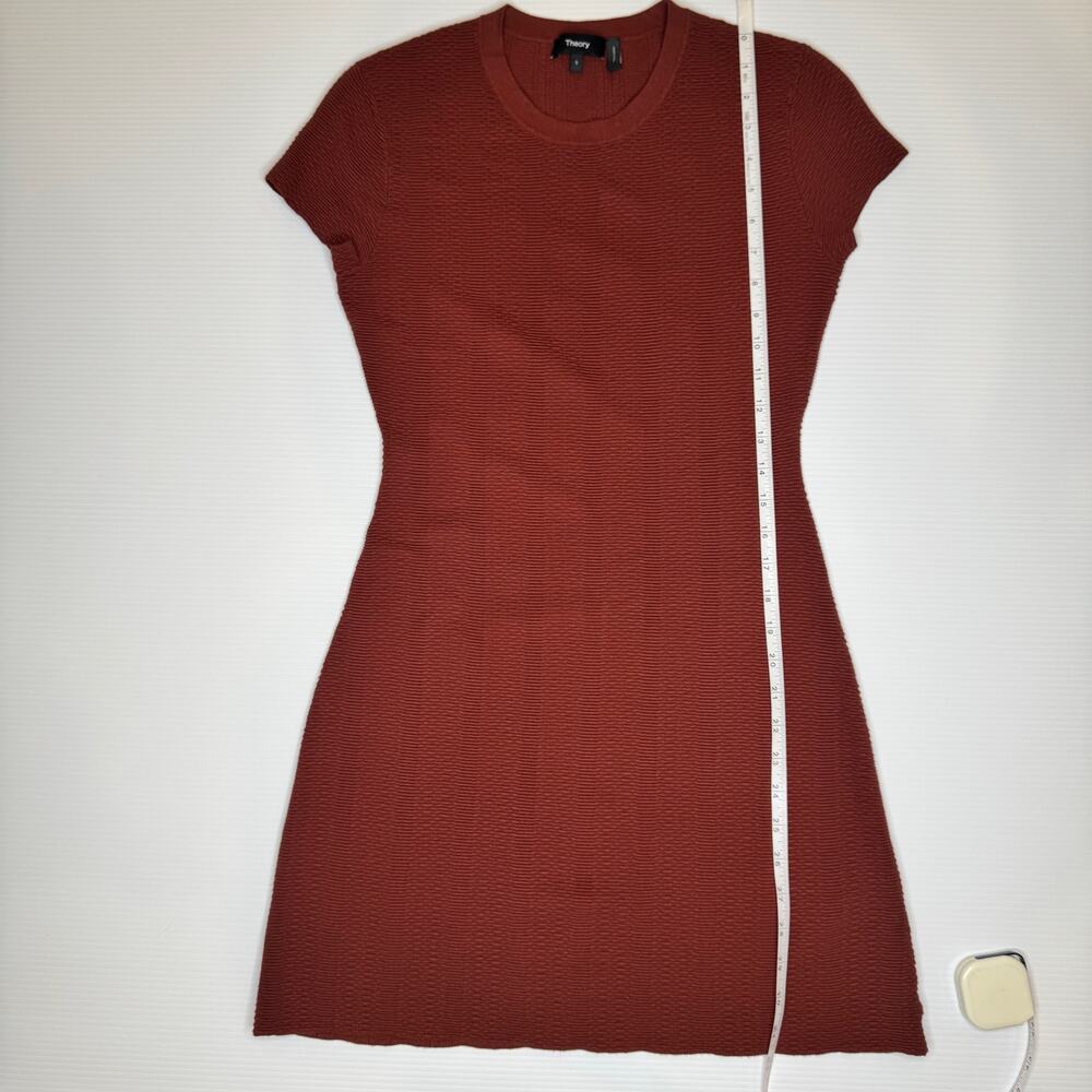Theory Branteen Mini Sheath Dress Brown Rust Women’s Small Naturecore Neutral - Picture 6 of 14